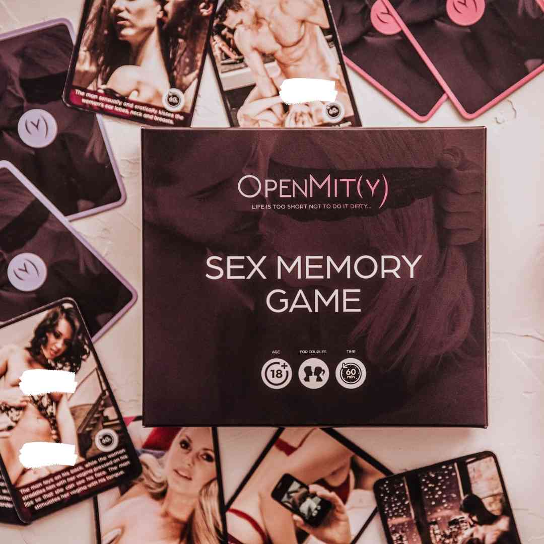 Game cards with naughty photos in the erotic card game Sex Memory Game