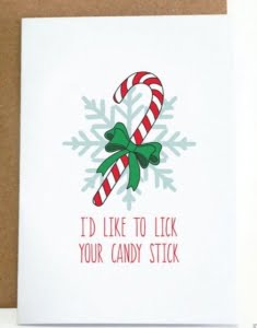 Naughty Christmas Cards candy stick