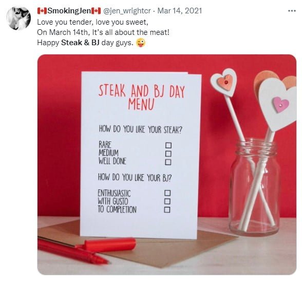 Steak and BJ day quote and meme
